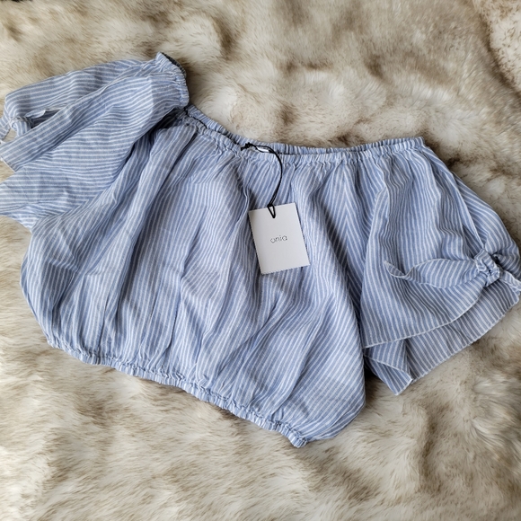 🔥🔥Onia Blue Bell French Stripe Colette Crop Top - Picture 3 of 13